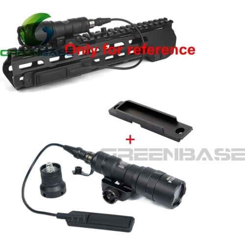 Greenbase Airsoft M300 M600 Series Weapon Flashlight White Light Switch Mount Plate Cmpatible with Mlok System Combo set