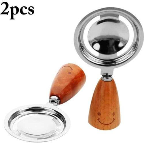 Kapmore 2Pcs/Set Egg Separator With Wooden Handle Egg Yolk Separator Cooking Tool Kitchen Gadget Egg Tools Accessories