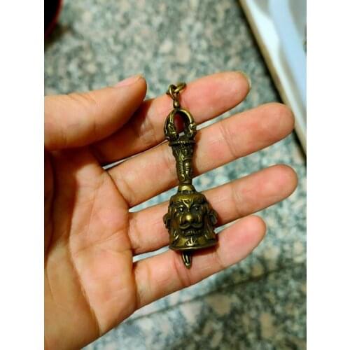 CHINA antique brass fengshui bells small Statue Metal crafts family decorations Necklace pandent