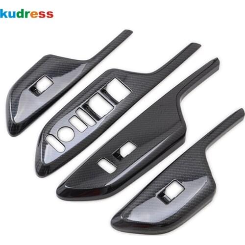 Car Interior Accessories For Honda Civic 10th Sedan 2016 2017 2018 Carbon Fiber Window Lift Switch Panel Frame Cover Trim