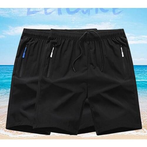 Men Sport Casual Shorts Ice Silk Casual Five Pants Summer Plus Size Thin Fast-drying Beach Trousers Casual Short Pants