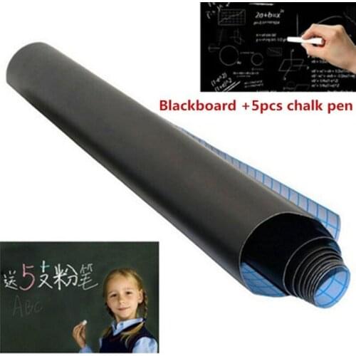 Vinyl Chalkboard Wall Stickers Removable Blackboard Decals Great Gift for Kids 45CMx100CM Learning Black Board Stickers