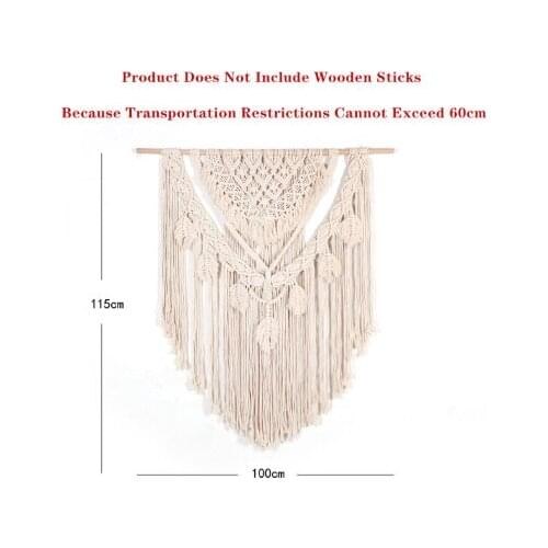 1PC 115x100cm Macrame Tapestry Wall Hanging Bohemian Handicrafts Woven Tapestry Modern Boho Living Room Bedroom Wall Decoration