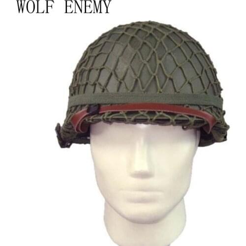 NEW WW2 U.S M1 Tactical Military Steel Helmet with Netting Cover WWII Equipment Replica