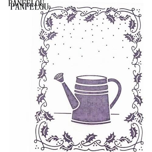 PANFELOU Watering pot Embossing folders Plastic For Scrapbooking DIY Template Fondant Cake Photo Album Card Making