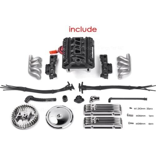 GRC F82 old version V8 Simulation motor cooling fan radiator without heat for RC CRAWLER CARS