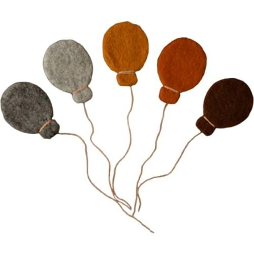 23GD 5Pcs Newborn Photography Props Handmade Baby Wool Felt Balloon Infant Photo Shooting Decorations