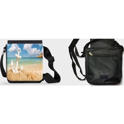 MERCHANDMANIA shoulder bag small Anchor Island beach sea Caribbean bag fanny pack Zipper fashion personalized gift offer