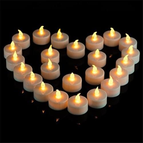 Pack of 12/24Pcs Flameless LED Tea Lights Realistic and Bright Flickering Bulb, Battery Operated Electric Led Candles for Home