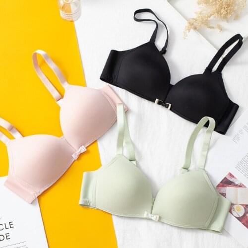 Wasteheart Women Fashion Green Pink Wireless Padded Bras Push Up Sexy One-Piece Bras Bralette Underwear Plus Size A B Female Bra