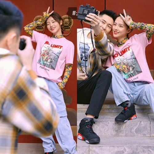 Patads French fashion flower lady T-shirt spring and summer versatile fresh short sleeve t11614e Zhang Jiani same style