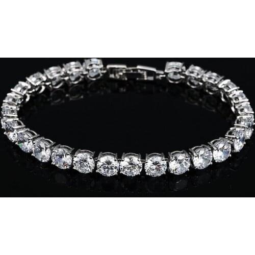 QTT Charms Dazzling Zircon Tennis Bracelet For Women 925 Sterling Silver Bracelets Bangle Wedding Party Jewelry 2021 New