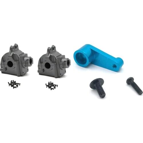 1 Set Metal 144001-1263 25T Servo Arm Horn Upgrade Parts & 1 Set Metal Wave Box Gear Box Shell Cover