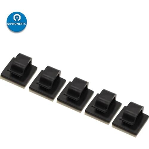 10pcs Adhesive Cable Organizer Clips Wire Management Clamps Plastic Rectangle Mount Clamp Desk Wire Tie Fixer Car Cable Holder