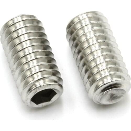 10pcs M6 stainless steel concave end set screw hex headless screws bolt machine bolts 25mm-40mm length