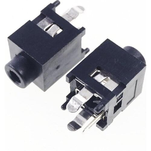 10 pcs TS 2.5 mm audio Jack Connector Mono Through Holes PCB Vertical 3 contact 2 Conductor Tip Switch Normally Closed 2 Poles