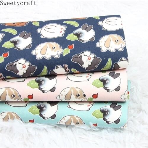 110x45cm Thick fabric by Half Yard Cartoon Bunny Pattern Cotton Cloth DIY Sewing Dress Bag Clothes New 2021 Patchwork Material