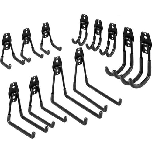 12pcs Heavy Duty Metal Hooks Garage Wall Mount Storage Hook Garden Tools
