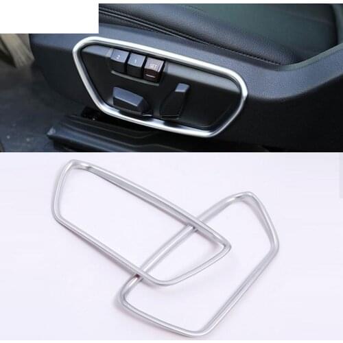 2pcs ABS Chrome Seat Side Frame Trim Accessories For BMW X1 F48 2016 2017 For BMW New 1 series 118i 120i 125i f52 For BMW X2 F47