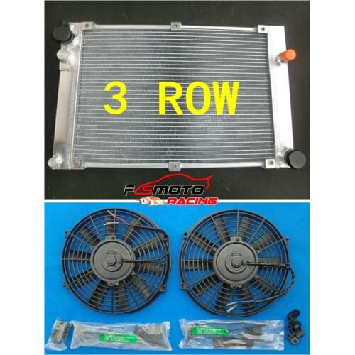3 ROW Aluminum alloy radiator + fans For fit Porsche 944 2.5L Turbo;S2 3.0L MT 1985-1991 1986 1987 1988 1989 1990 1991 85 86 87