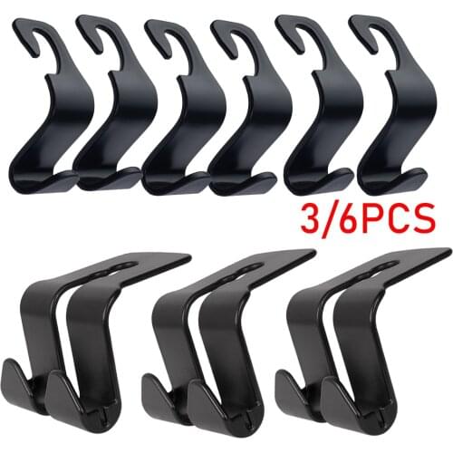 6/3/1pcs Car Seat Back Hook Hangers Headrest Mount Storage Holder Duarable Bearing 20kg for Car Bag pouch Clothes Hanging Hook