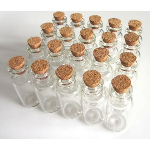 Big Clear Glass Bottle Of Wishes Vials With Wood Cork 73MMX22MMX15MM Drop Shipping