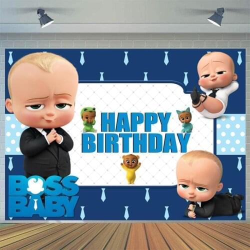 Cartoon Dressed In A Suit Baby Background Boy Birthday Party Decoration 3D Children Photo Photography Studio Digital Backdrop