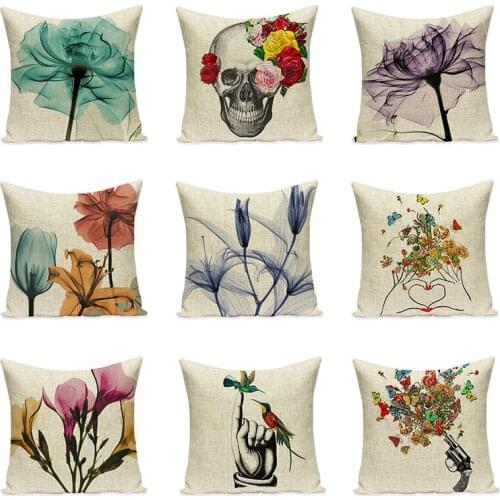 Flower Cushion covers Decorative pillowcase sofa pillowcase seat Accessories cover Capa de Almofada Car Chair Home Decor gift