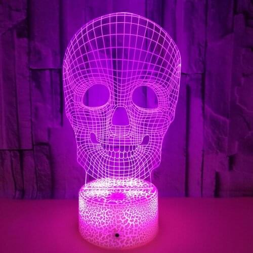 Halloweens Decoration 3D Lamp Illusion Night Light 16 Colorful Change Creative Halloween Gift Toys for Kids Bedroom Sleeping