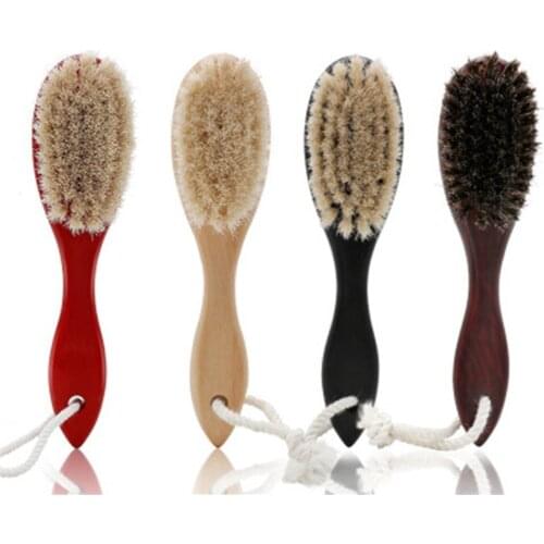 Wooden Comb Horse Hair Anti-static Clean up broken hairLotus Wooden Handle Hair Brush Styling Tool