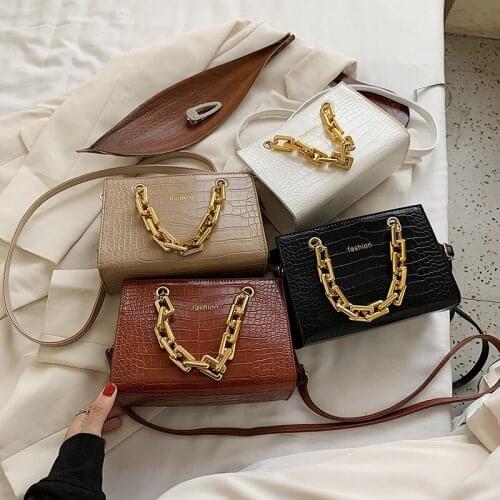 Designer Small Handbags Chain Shoulder Messenger Bag Mini Purses Gold Chain Stone Pattern Leather Crossbody Bags For Women
