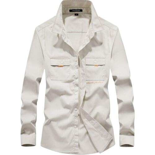 European and American Popular Autumn High Quality Business Large Mens Shirt Fashion Trend Outdoor Casual Mens Long Sleeve Top