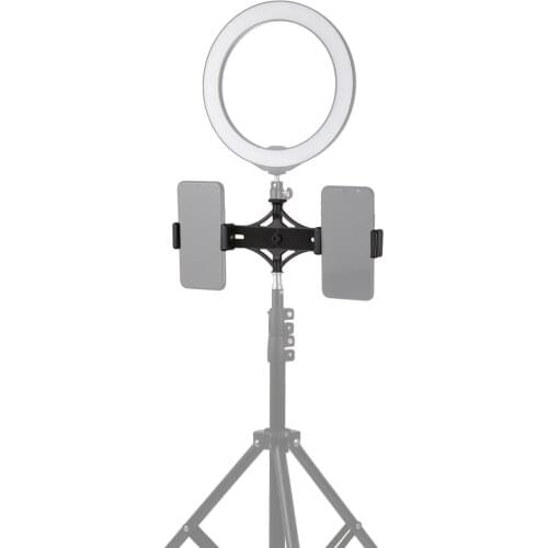 Live Broadcast Dual Phone Brackets Horizontal Holder on-line Cell Phone Rack Clip