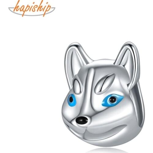 Hapiship 2020 Original Daisy Fashion Popular Sweet Animal Dog Charm Beads Fit Charm Bracelet Women Lady DIY Jewelry Making CZ024