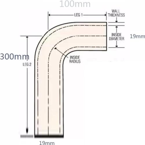 Custom 90 Degree Bend Silicone Heater Hose, ID (19mm) the leg length: 100mm to 300mm