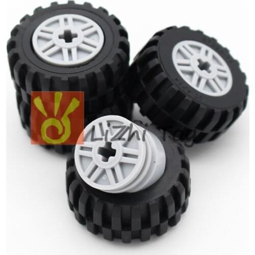 Blocks Technic Parts 55982+30391 Wheel Tire 30.4 X 14 Educational Toys Technic Car Bulk Building Brick Mechanical Accessories