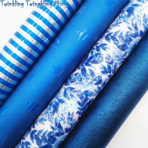 Rose Printed Chunky Glitter Leather, Stripes Stars Printed Synthetic Leather Faux leather 21x29CM Twinkling Ming KM480