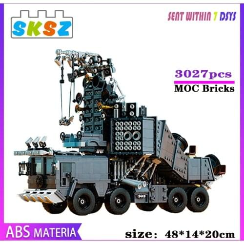 Mad -Maxed Car Model Truck Noisy Truck Building DIY Blocks Famous Movie Simulation Car High-tech Bricks Toy MOC Child Toys Gift
