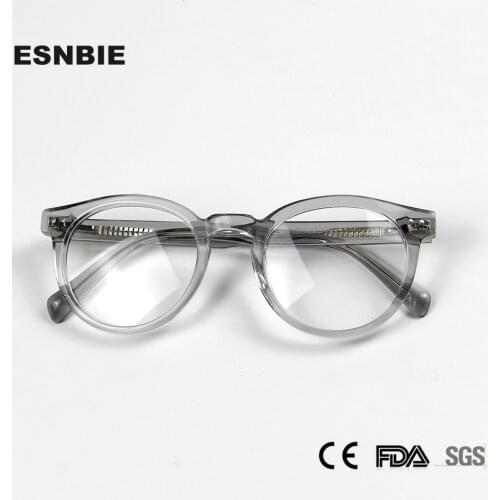 Fashion Transparent Glasses Frame Round Vintage WomenS Eyeglasses Frames Acetate Myopia Frame Glasses Trendy Optical Glasses
