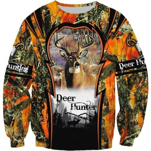 Deer Hunting Camo 3D Printed Men Hoodies/sweatshirt Harajuku Fashion Hooded Long Sleeve Pullovers Unisex streetwear YY-548