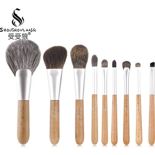 Shoushoulang Professional Handmade Make Up Brush Set 19# Face Powder Eye Shadow Brush Soft Squirrel Hair Makeup Brushes Kit