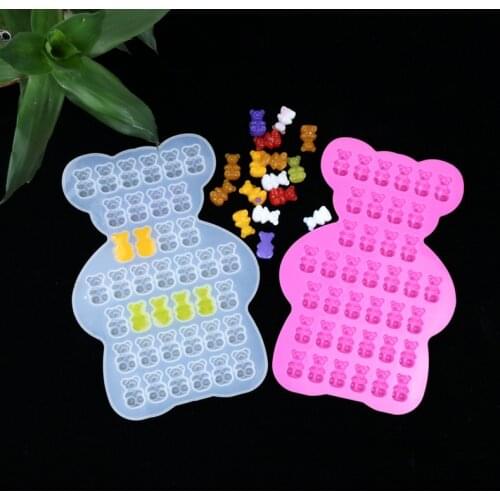 NOT AS LONG diy Mirror Gummy Bear Gummy Bear Crystal Epoxy Mold Baking Cake Dessert Bear Shaped Ice Cube Home Baking Crafts