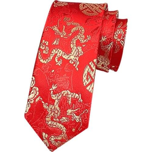 New Design Groom Wedding Tie Red jacquard 7CM Silk Ties For Men Business Suit Work Necktie Men Fashion Party Engagement Neck Tie
