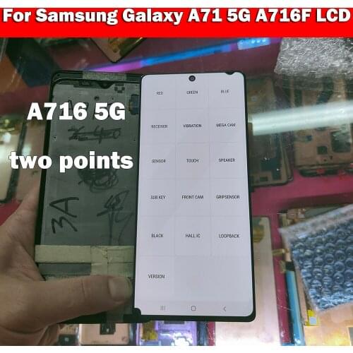 Original used two points For Samsung Galaxy A71 5G LCD Display Touch Screen Digitizer Assembly For Samsung A716 A716U Display