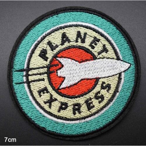 Planet Express Space Iron on Lovely Embroidered Cloth Patch For Girls Boys Clothes Stickers Apparel Garment