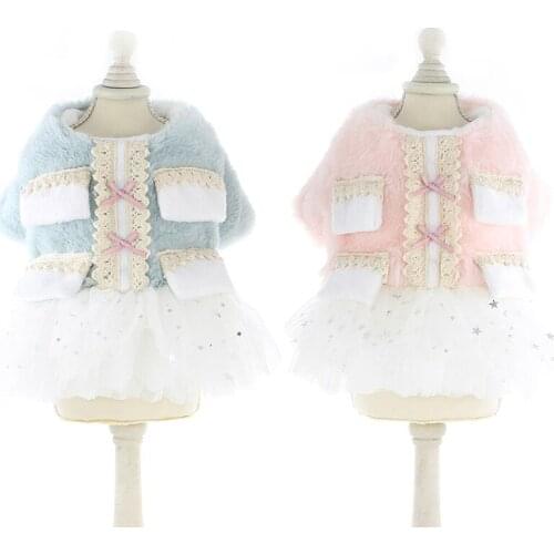 Girl Dog Dress Winter Pet Clothes Puppy Princess Skirt Yorkshire Pomeranian Shih Tzu Maltese Poodle Bichon Schnauzer Clothing