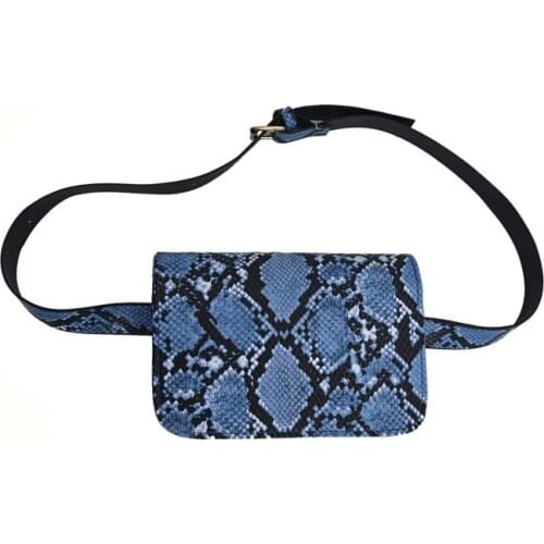 8PCS / LOT Waist Bag New Serpentine Waist Pack Thin Belt Belly Bag Women Fashion Accessories Chest Shoulder Bag