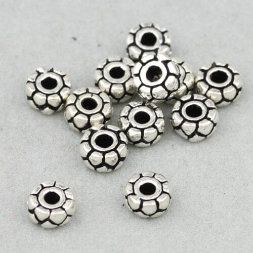 Handmade 925 silver beads jewelry findings sterling spacers jewelry accessories DIY beads sterling silver tibetan malas spacers
