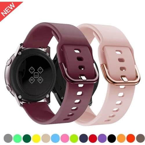 22mm 20mm Silicone band for Samsung Galaxy watch Active 2 42mm/Amazfit Bip Comfortable sport strap for Huawei watch GT GT2 band