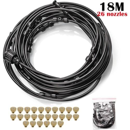 Misting System Fan Cooler Water Cooling Patio Mist Kit Tube length 6m 9m 12m 15m 18m with Nozzles for summer physics cooling